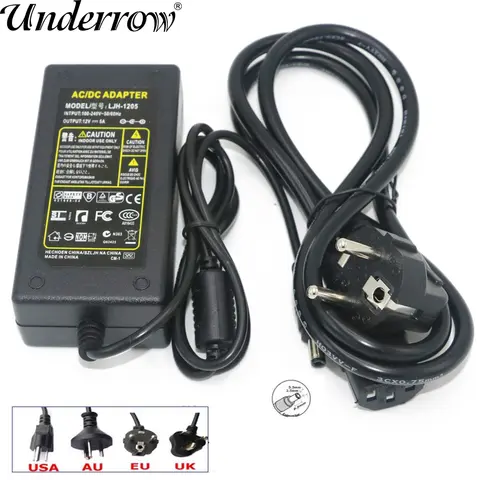 1pcs AC Converter Adapter DC 12V 5A For Imax B5 B6 Balancer Charger AC Power Adapter Supply Easy Plug LED Wholesae