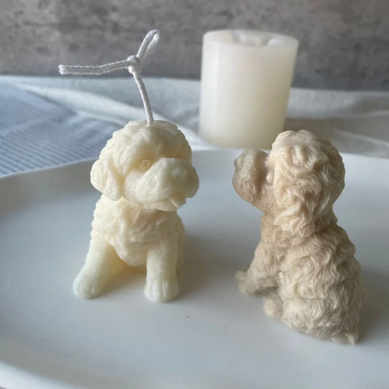 Teddy Puppy Candle Silicone Mold Puppy-Shaped Aromatherapy Fragrant Stone Soap Grinding Tool Internet Celebrity Teddy Mold