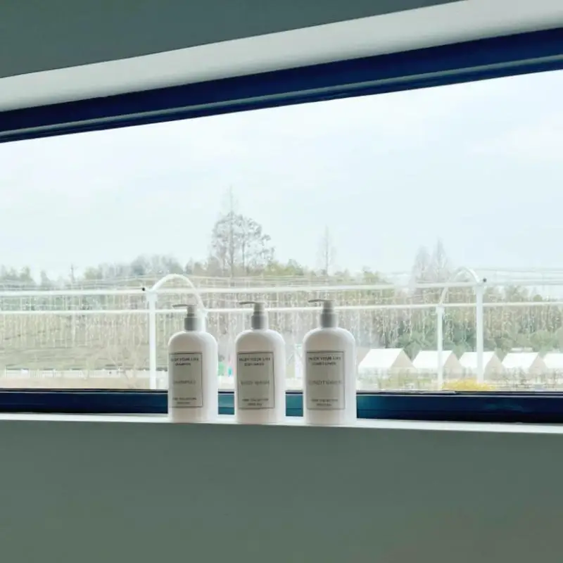 Dispensadores vazios para banheiro, 500ml, shampoo e condicionador, garrafas recarregáveis, tipo prensa de loção, acessório de banheiro