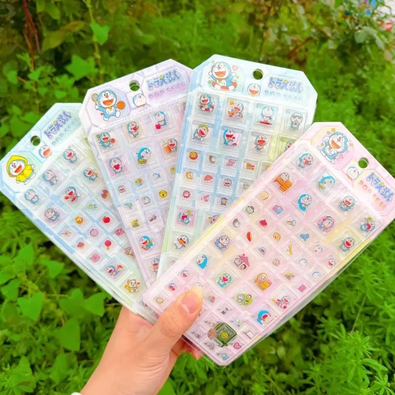 Random 2Pcs Doraemon Nobita Dorami Three-Dimensional Square Block Sticker Diy Notebook Pencil Case Camera Friend's Holiday Gift