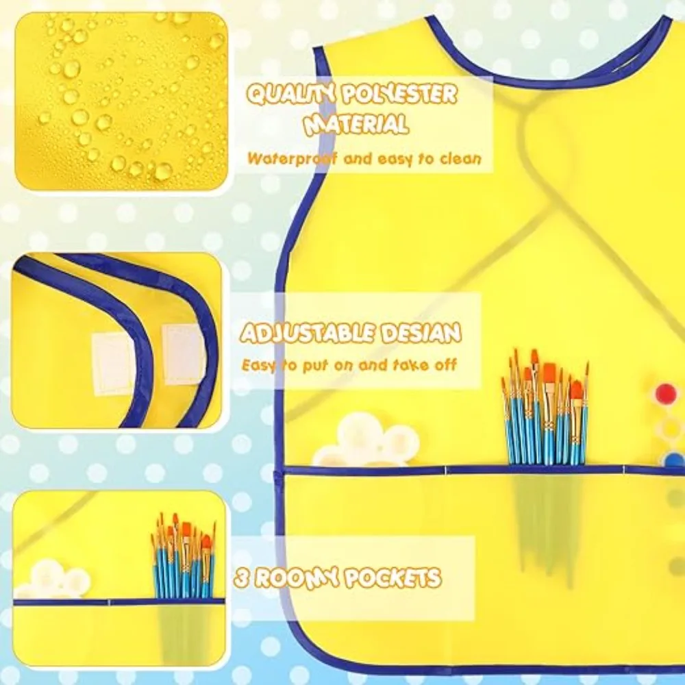 Cleaning Apron Nylon Kids Art Smock Waterproof Sleeveless Painting Aprons Convenient Reusable Kids Apron Birthday Parties