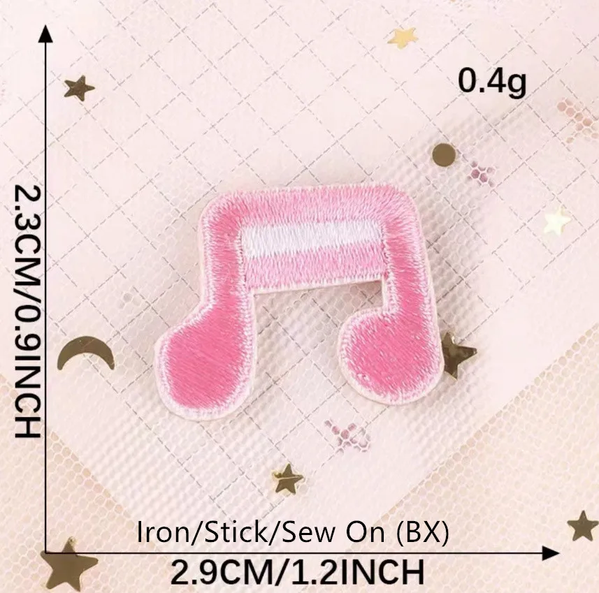 Patch brodé de notes musicales, anciers de fer, vêtements, chapeau, sac, chaussure, matériel de réparation, téléphone, boîte-cadeau, décor, bricolage, 10 pièces