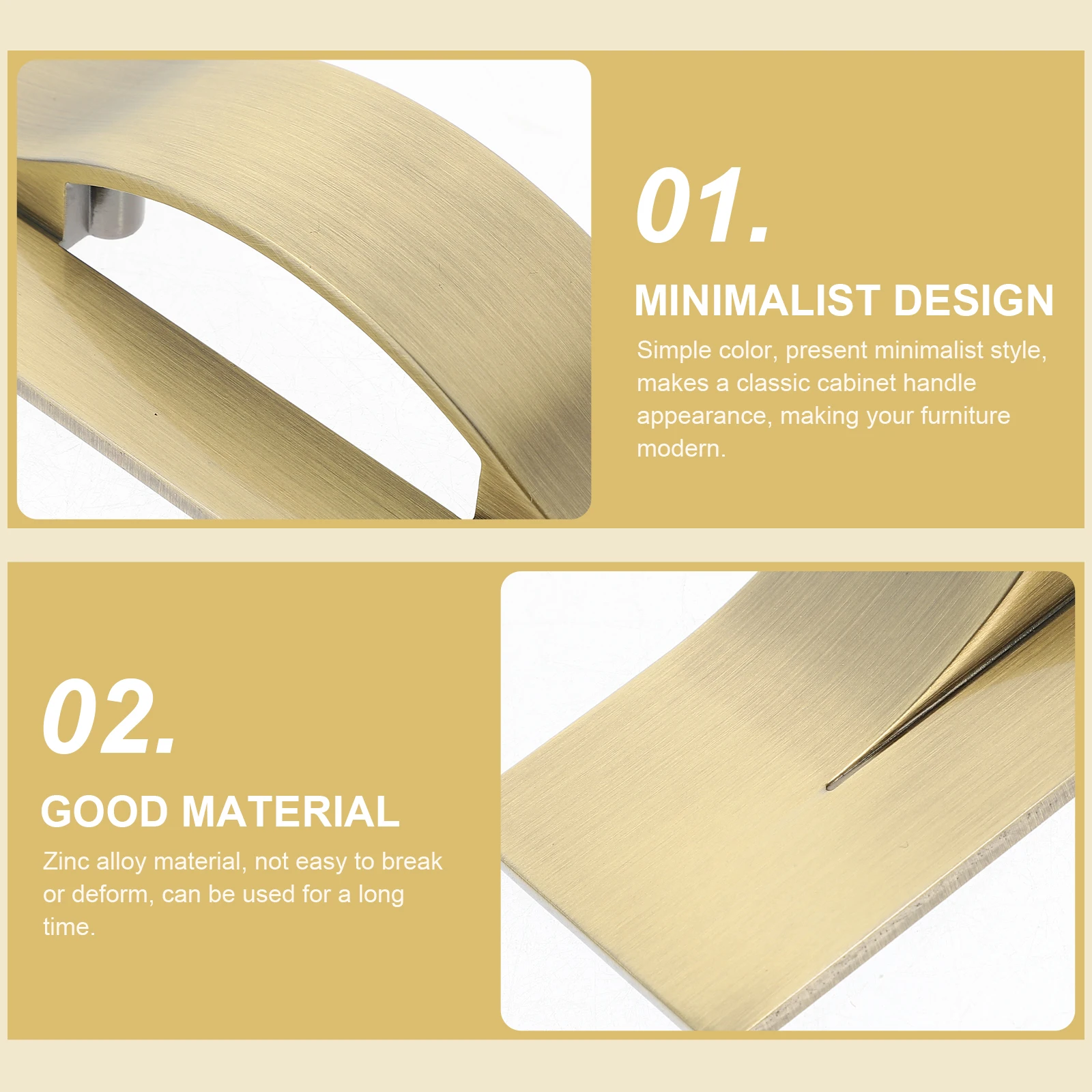 

Zinc Alloy Cabinet Pull Handle Modern Drawer Pulls For Kitchen Bathroom Cupboard Closet Light Luxury Invisible Handle