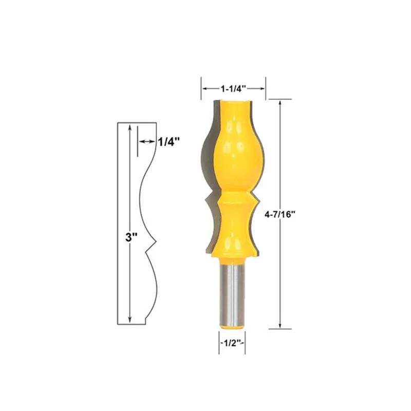 

1pc 12mm 1/2" Large Reversible Crown Molding Router Bit Set Armrest Line Groove Wood Milling Cutters Woodworking