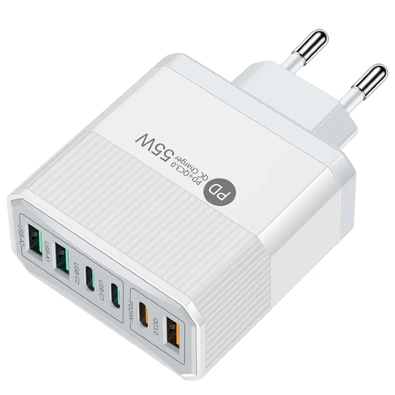 

Enjoy Life 3USB+3PD 6-Port Multi High-Speed Charger 55W