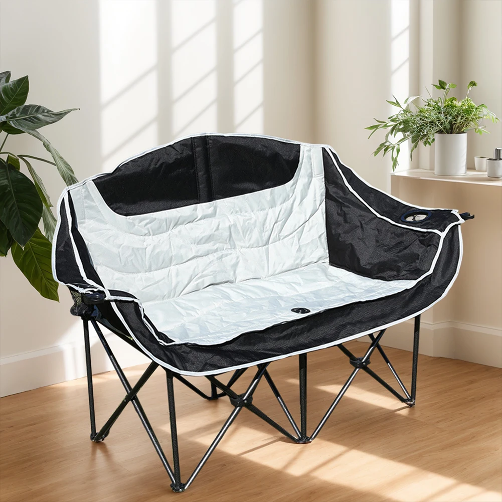 كرسي تخييم مزدوج لشخصين كرسي تخييم مع حامل أكواب وحقيبة حمل كراسي حديقة مبطنة تدعم 600 رطل لرحلة رياضية #3