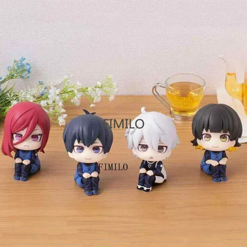 Anime Meguru Bachira olhar Isagi Yoichi Blue Lock Figura Rin Boneca # 2326 Mikage Reo Modelo Hinata PVC Figura de coleção de dormir