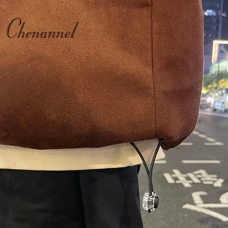 سترة شتوية فضفاضة للرجال مقاس كبير من القطن - سترة مبطنة، ياقة واقفة بسيطة، ملابس خارجية سميكة ودافئة #6