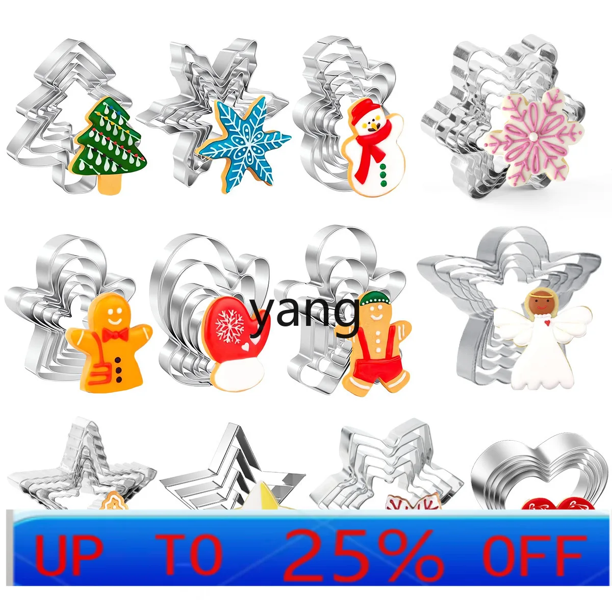 

LMM Stainless Steel Christmas Cookie Mold Snowflake Christmas Tree Gingerbread Man Cookie Mold