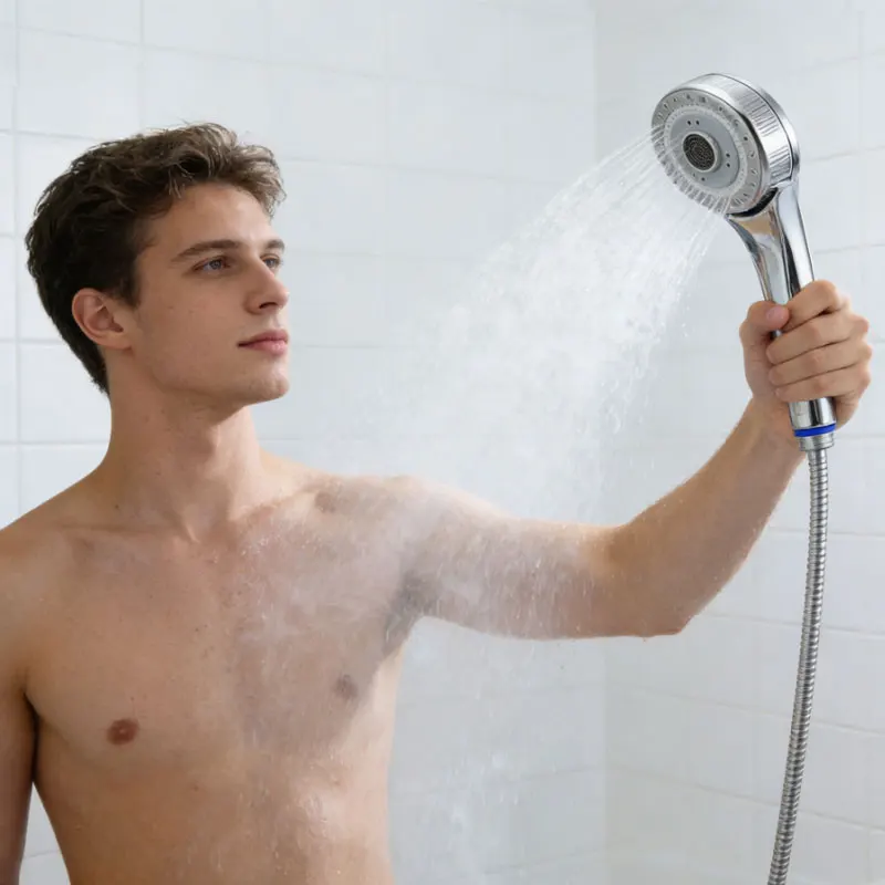 

1 шт. душевая лейка с ручным душем высокого давления, обеспечивающая полное охватывание тела, мощная лейка-тропик с шлангом и регулируемым держателем для ванной комнаты