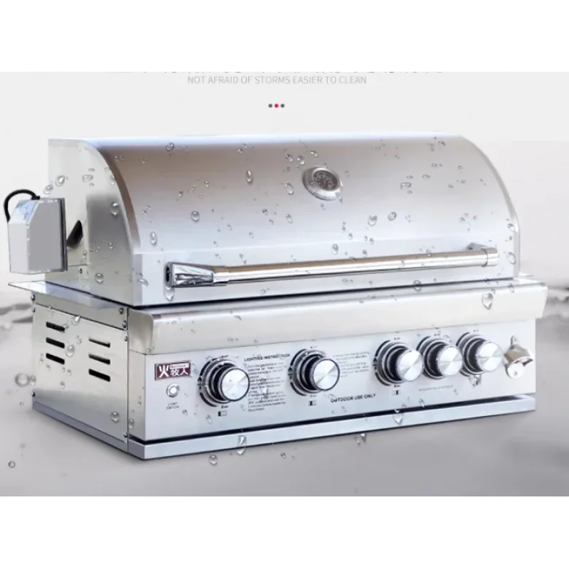 

embedded stove, garden, American style BBQ gas oven, barbecue table