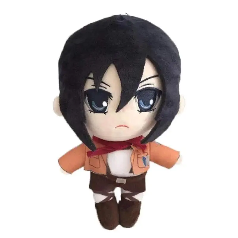 

20cm Plush Toys Attack on Titan Rivaille Levi Ackerman Anime Eren Jaeger Mikasa Ackerman Dolls Soft Stuffed Pillow Kids Toy Gift