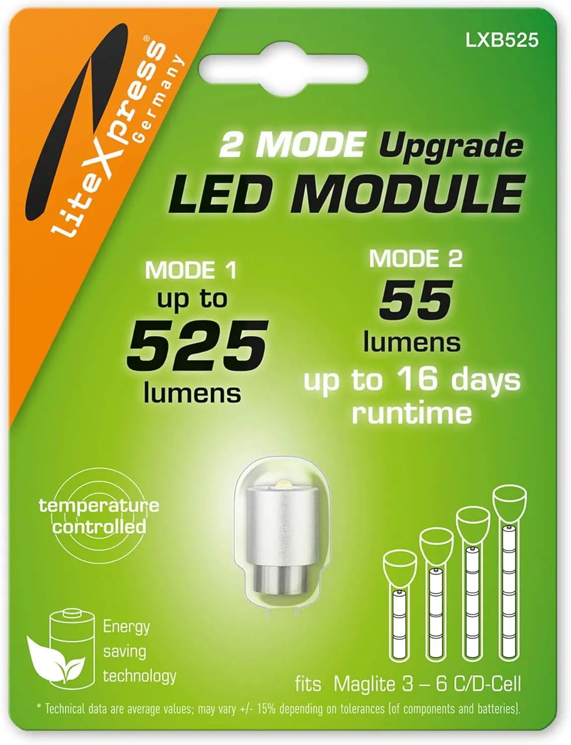 

Обновите свой фонарь с помощью светодиодного модуля для фонарей на 3-6 батареек типа C/D, повысьте яркость и увеличьте срок службы батареи.