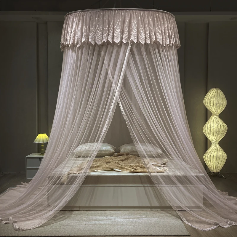 

Princ Sle Dome Москитная сетка Бесплатная установка Однодверная напольная занавеска для кровати Летняя палатка S Подвесной круглый верх