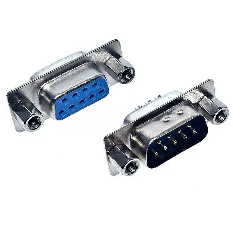 5PCS DB9 9 Pin Female Header DB9 Male Header Front-riveted Screw and Nut Welding Wire Welding Joint Double-row RS232 Serial Port