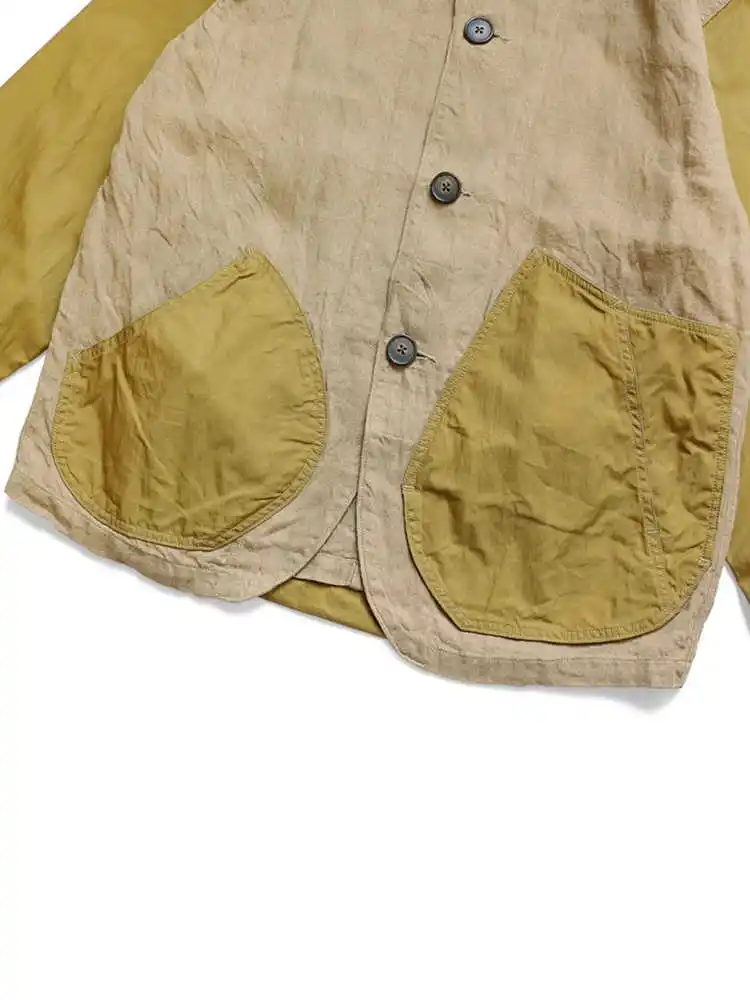 23AW KAPITAL Japanese Casual Color Blocked Lapel Loose Jacket Long Sleeved Shirt for New