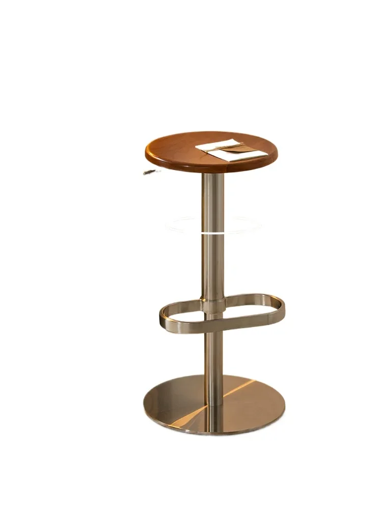 

Bar chair designer home solid wood high bar chair solid wood light luxury high stool metal bar chair