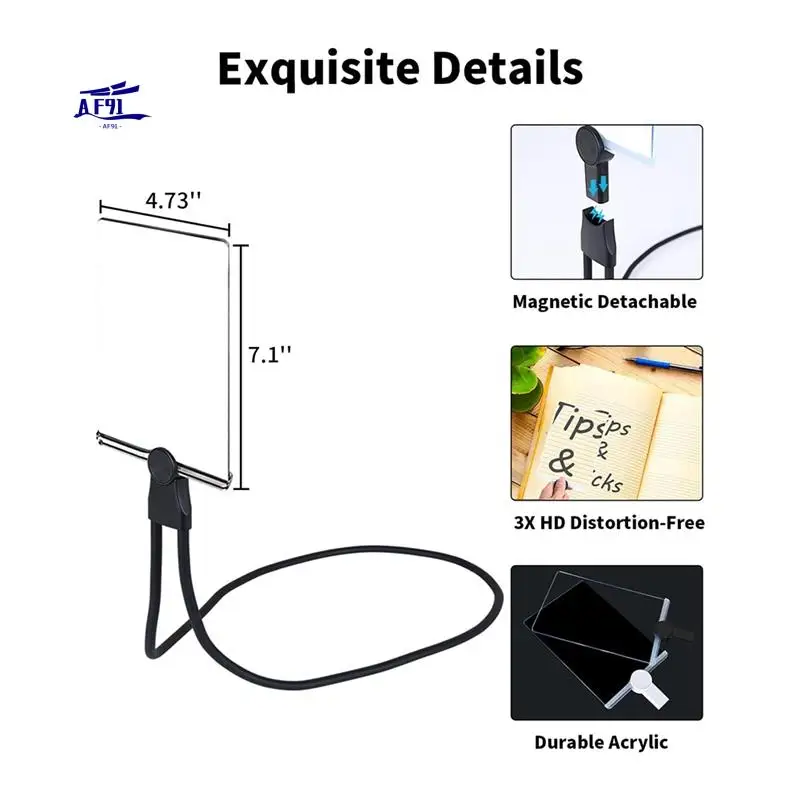 

AF91-Hands Free Magnifying Glass For Reading, 5X Reading Page Magnifier For Books Sewing Repair For Low Vision Elderly