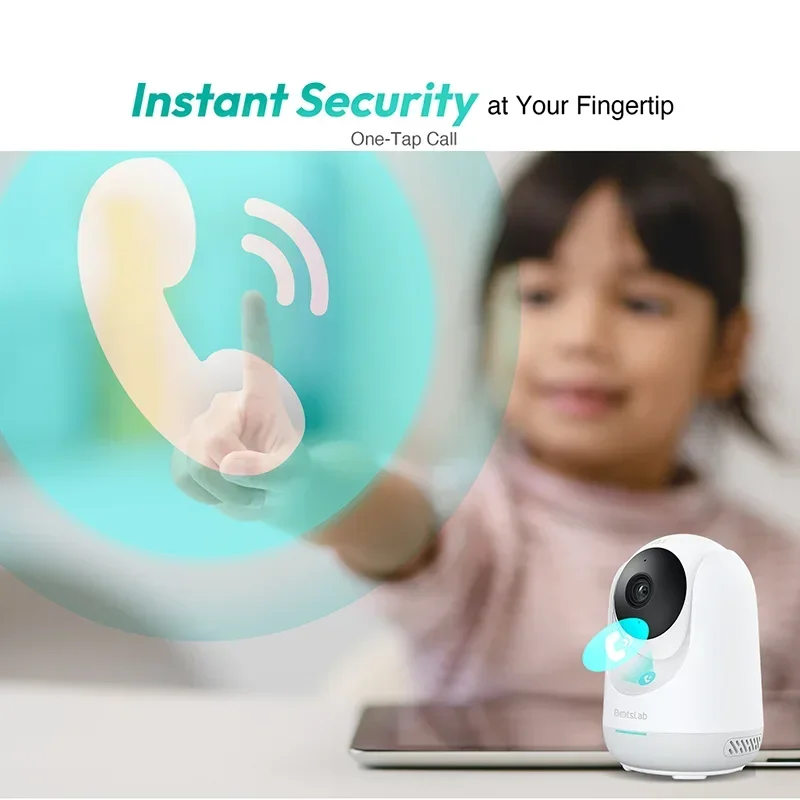 Botsponge 3K 5MP Wifi 360 ° kamera keamanan cerdas AI deteksi manusia & pelacakan deteksi menangis kamera bayi penglihatan malam bicara dua arah