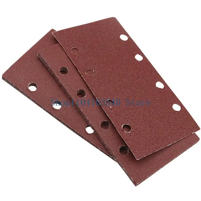 02DC Rectangular Hook and Loop Pads Flocking Sand Paper 40/60/80/100/120/180/240 Grits