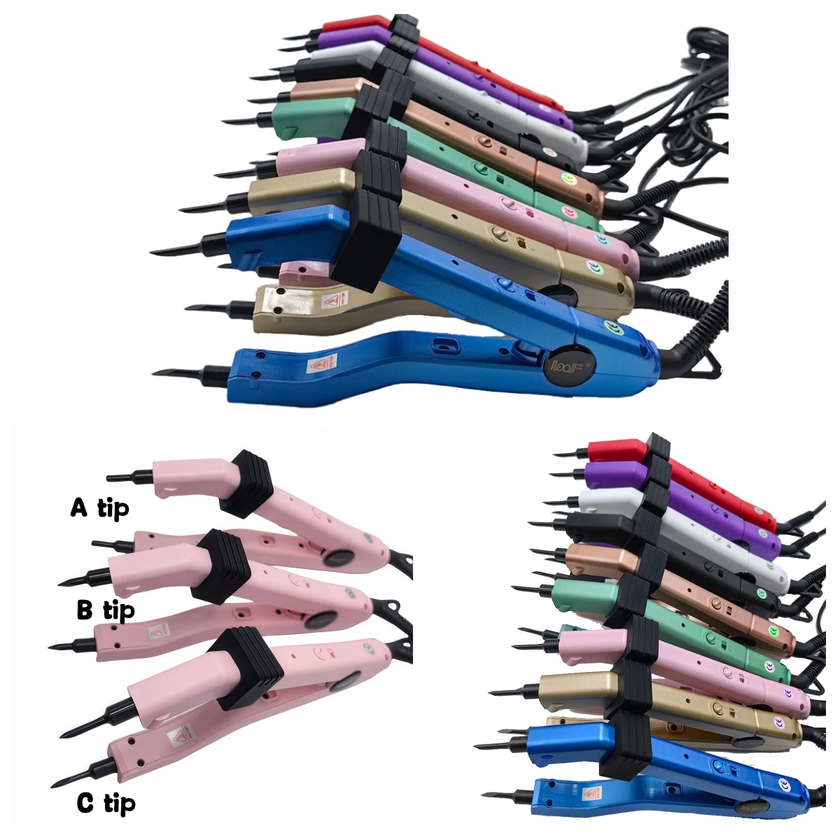 Super Sharp Tip Hair Extension Iron Adjustable Heat Control Keratin Hair Connector Machine Salon Tool Kit