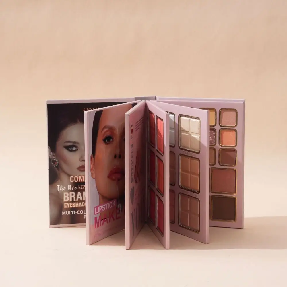 

5-Layer Folding Eyeshadow Palette Book Shaped Portable Eye Shadow Palette Powder Blusher Waterproof Beauty Book Makeup Kit Eyes