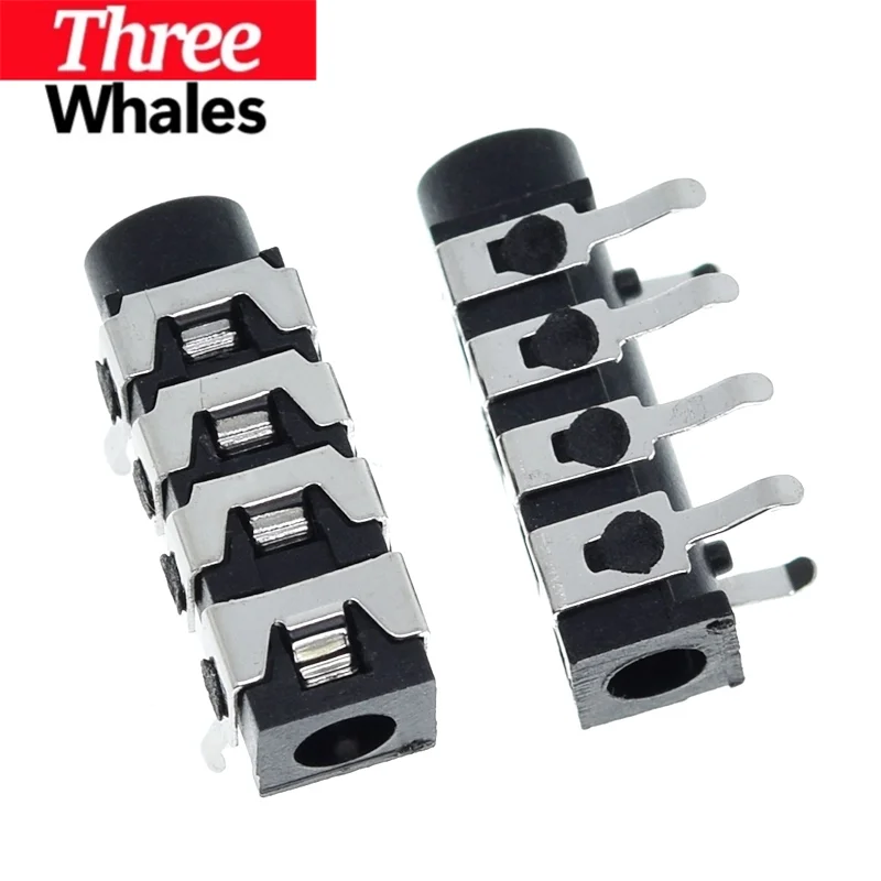 10/20/50pcs PJ-313B PJ313B Phone Jack 3.5mm 6 Contacts Stereo Audio Socket Through Hole Right Angle 4 Poles Audio Plug