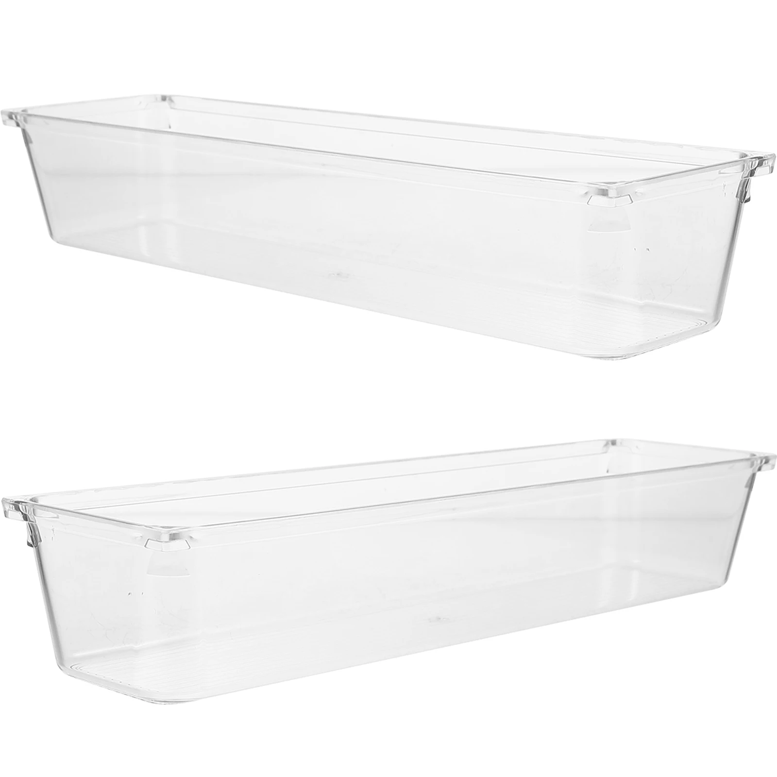 

2Pcs Transparent Storage Box Clear Plastic Drawer ganizer for Bathroom Desk Storage Container Long Use