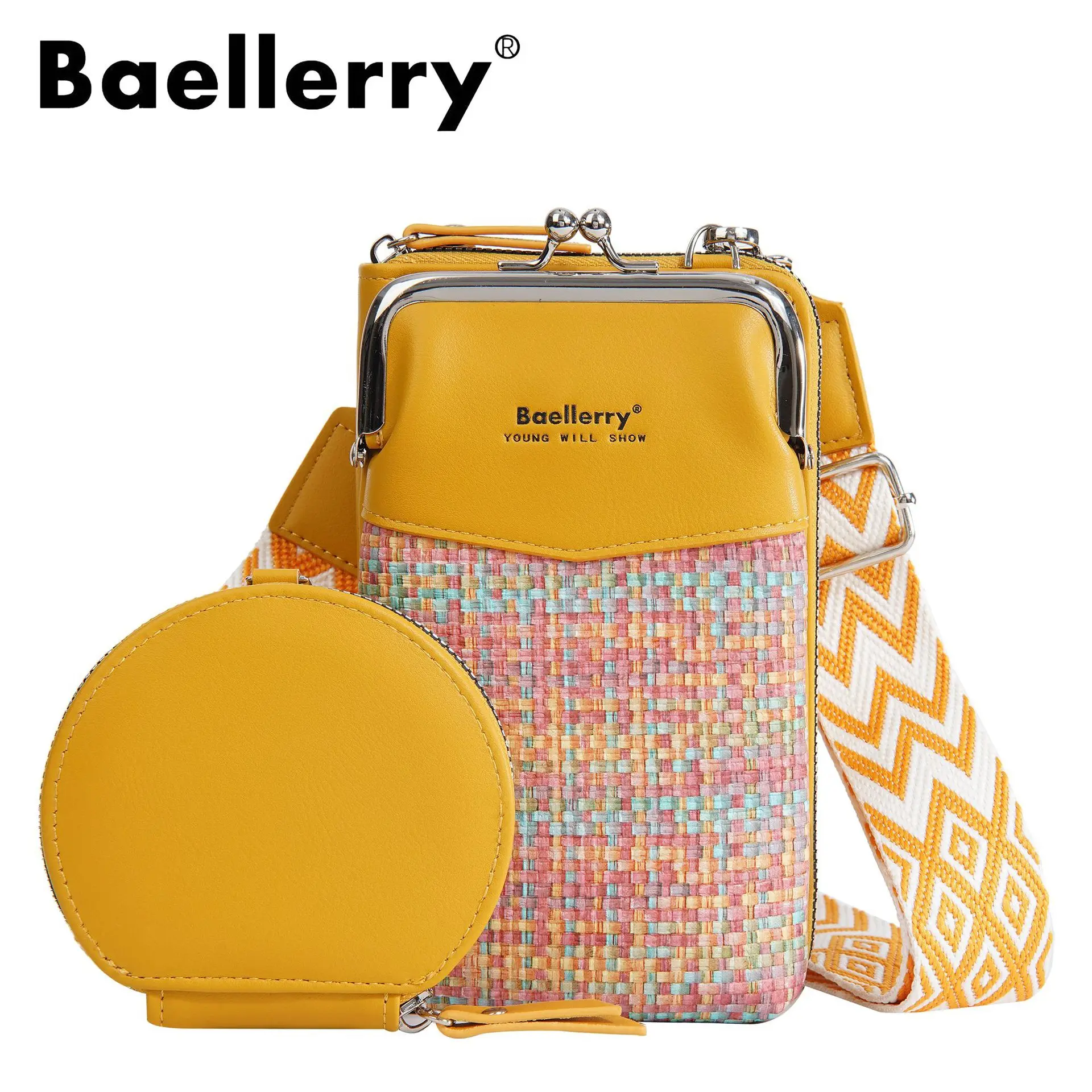Baellerry-Bolso principal de gran capacidad para mujer, colección, sacos para teléfono, à bandoulière, compuesto, fermetu
