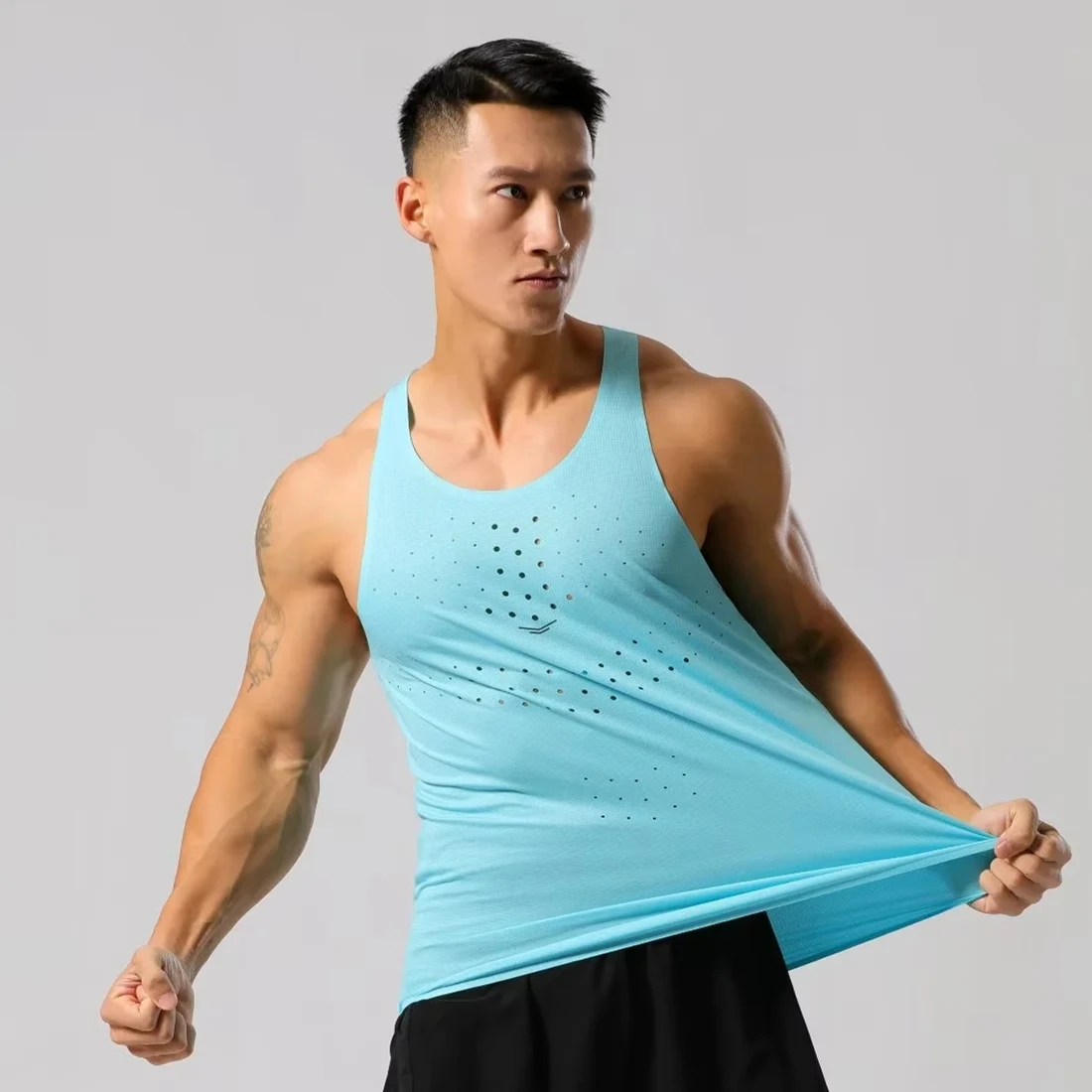 Mens Ultra-Light Quick-Dry Running Vest Summer Breathable Men Tops Marathon Athletics Fitness Gym Sport Training Workout Apparel image 5
