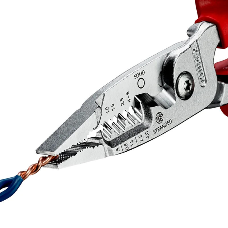 KNIPEX-Alicates para electricista, herramientas multifuncionales, pelacables, aislados, VDE, probados, cromados, 200mm, 13, 76, 200