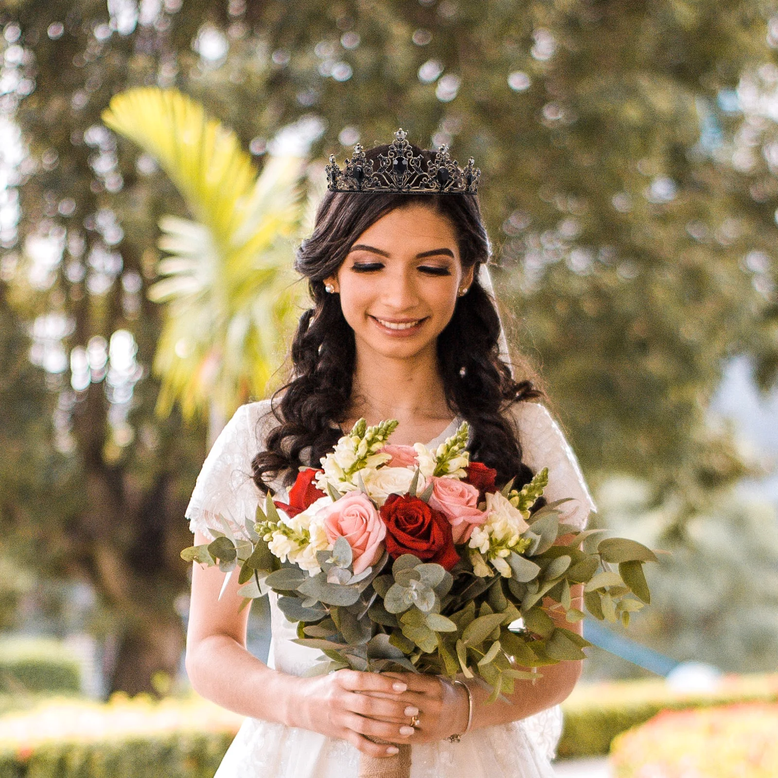 

Elegant Rhinestone Crown Tiara Hair Decor For Women Wedding Bridal Party Headdress Shining Headpiece Hoop Accessory Exquisite