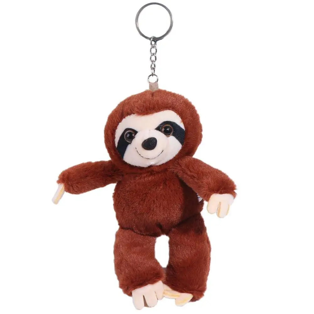 Adorables animales de peluche perezoso pequeño colgante simulación suave perezoso llavero bolsa encanto ojos grandes perezoso regalos para niños