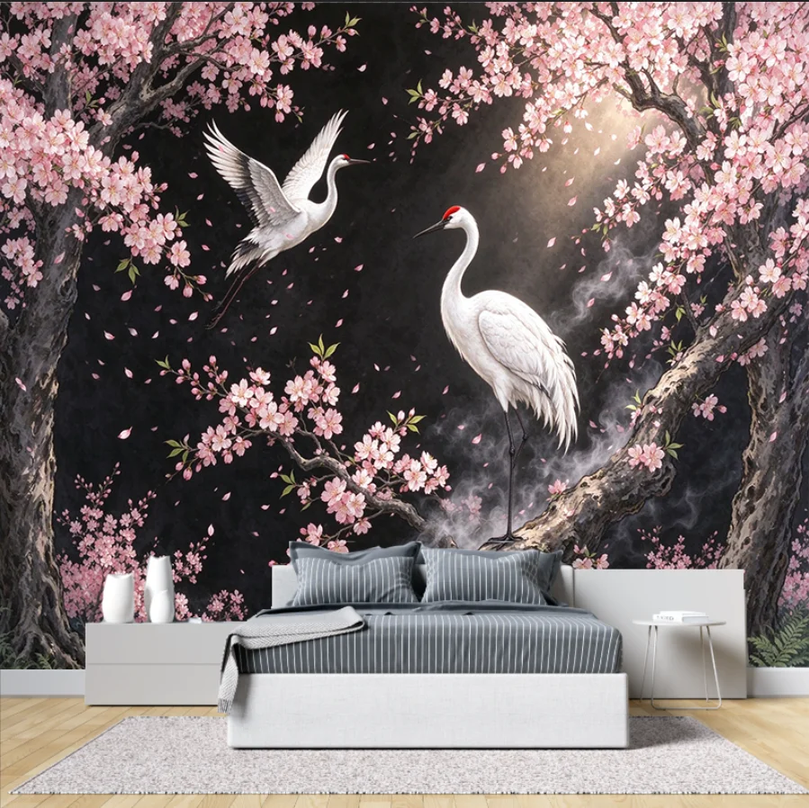 3D Wisteria Macaw Peacock Wallpaper Wall Mural Tropical Flowers and Birds Living Room Bedroom Decoration Customized Wallpaper