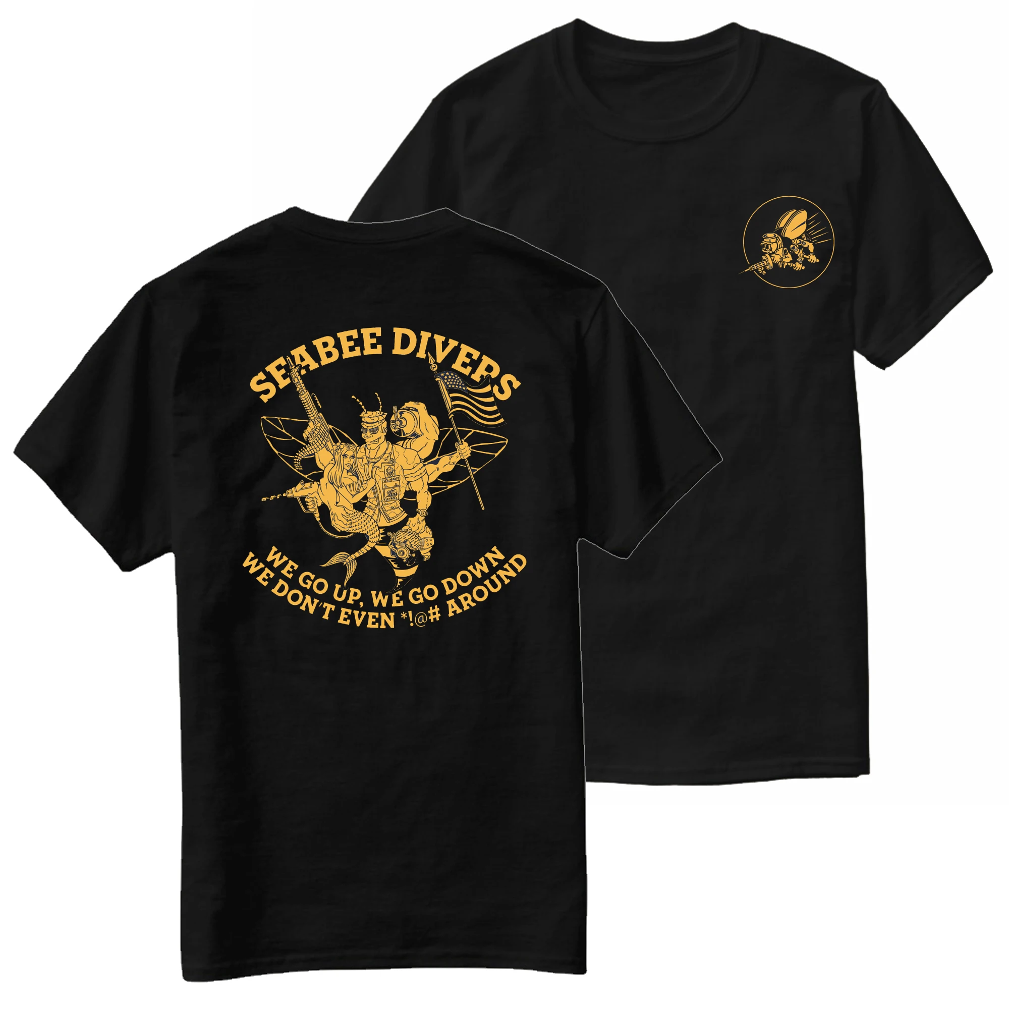 

US Naval Seabee Divers T-Shirt 100% Cotton O-Neck Summer Short Sleeve Casual Mens T-shirt Size S-3XL