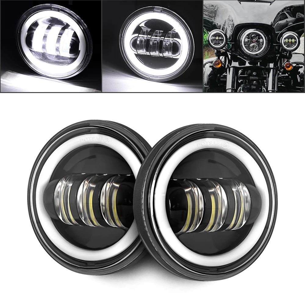 2 PCS 4.5 Inch Motorcycle Led Fog Light DRL 30W Waterproof 4 1/2 Auxiliary Passing Lamp For Motorcycles Harley Fog Lamp