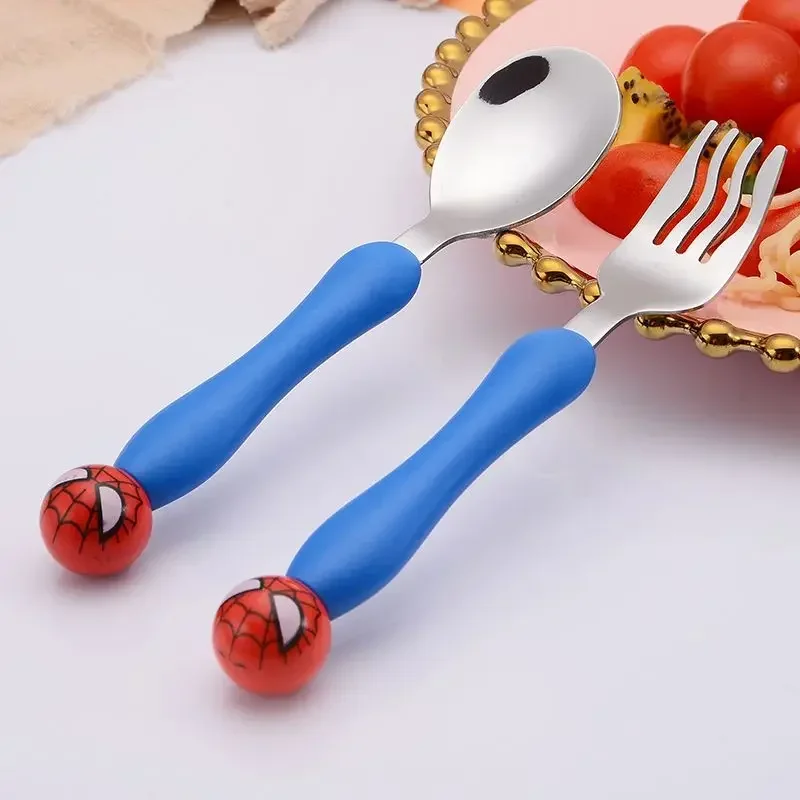 Marvel Spider-Man cartoon silicone spoon fork chopsticks creative handsome cool practice chopsticks children\'s tableware gift