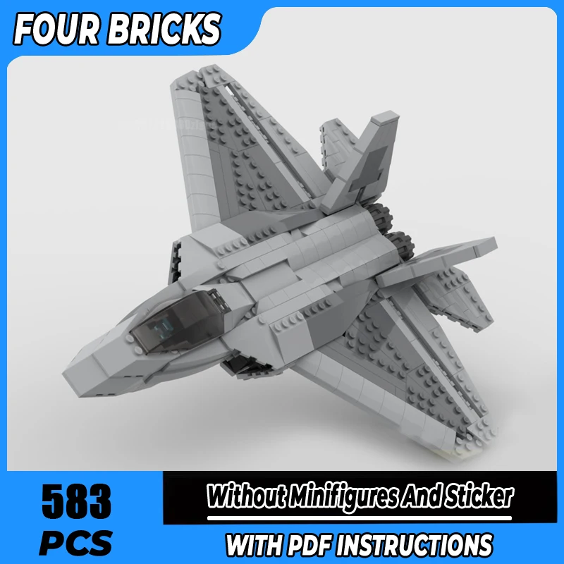 

Moc Building Block American stealth jet fighter F-22 Raptor Technology Modular Brick Model Gifts Christmas Toy DIY Sets Assembly