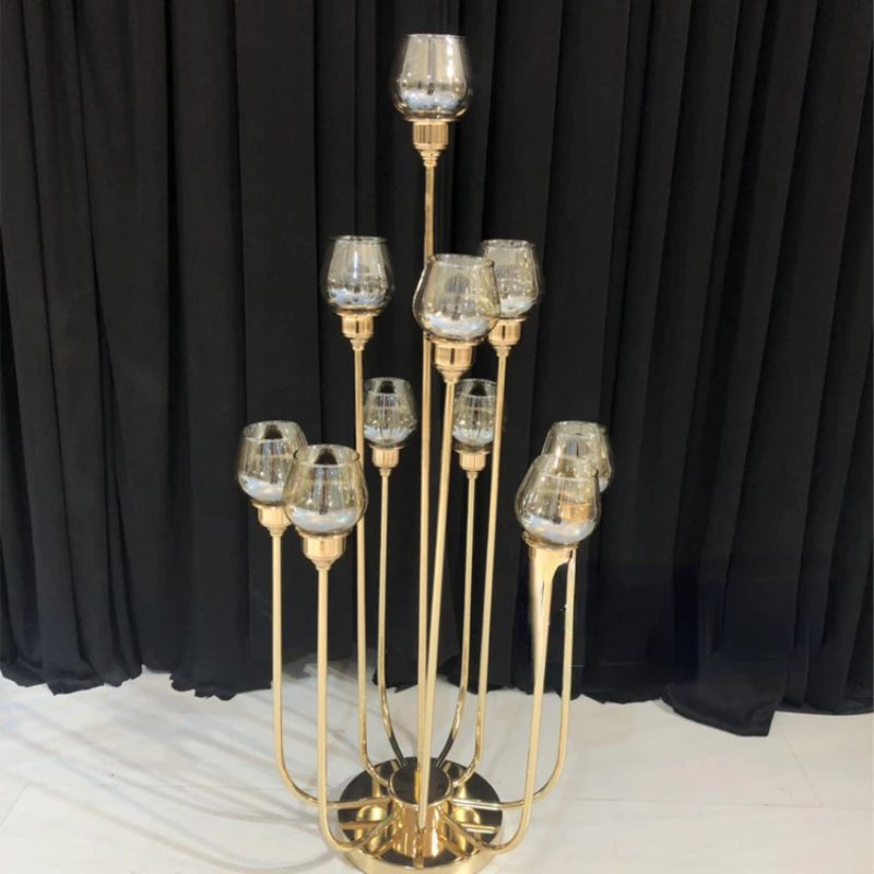 Wedding furniture luxury stainless steel and crystal candlestick for events