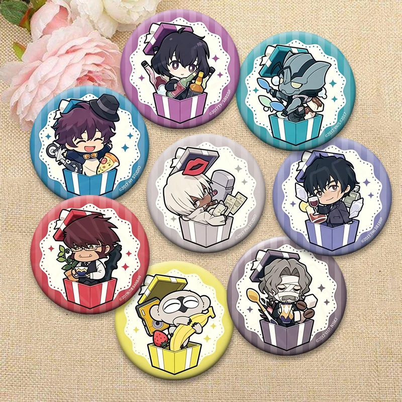 Anime Blood Blockade Battlefront Brooches Leonardo Watch,Klaus V Reinherz,Zapp Renfro Cartoon Badge Ornament Accessory Round Pin