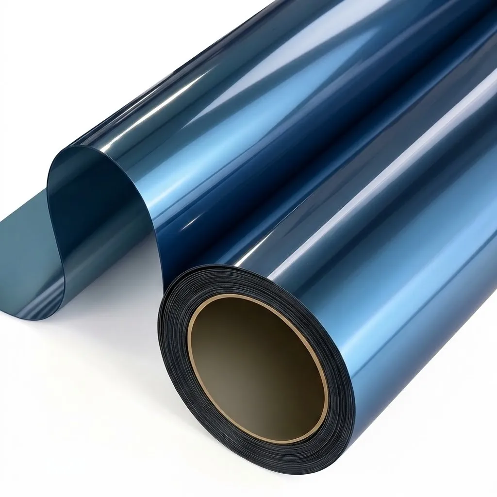 Static Cling One Way Mirror Window Film Dark Blue Silver Dual‑Sided Heat Insulation Anti‑UV Privacy No‑Glue Window Tint for Home