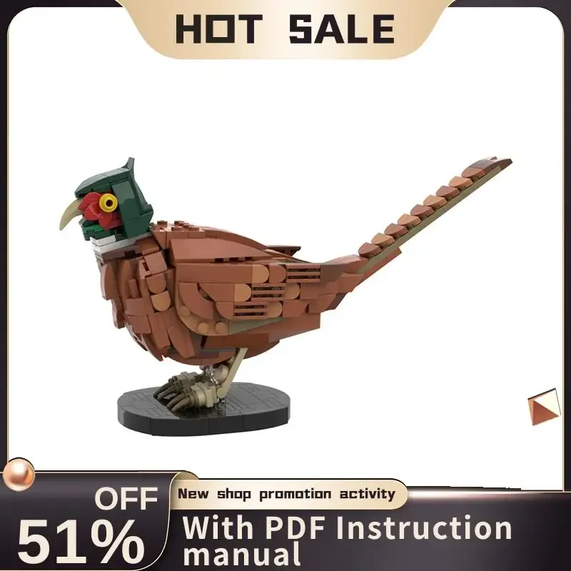 

Новинка, 379 шт., популярная серия животных, модель фазана Moc, головоломка на заказ, креативные идеи «сделай сам», детские игрушки, подарки на день рождения, Рождество