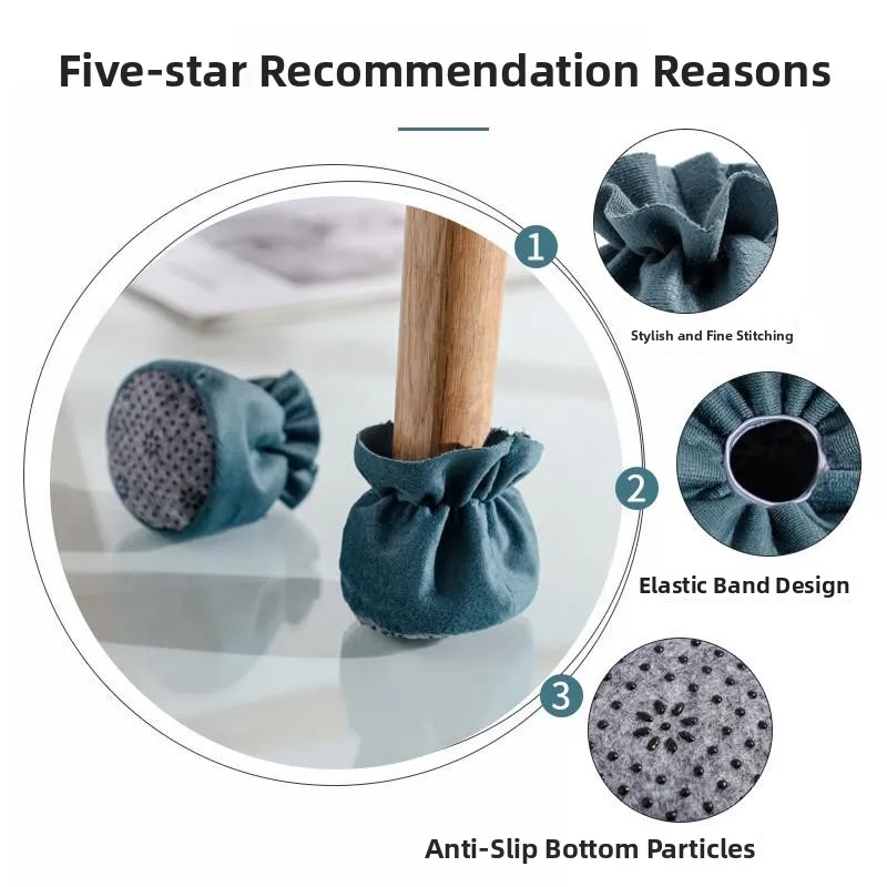 Thickened Fabric Table Chair Leg Covers Noise Reduction Chair Foot Protectors Stool Leg Covers Anti-slip Table Leg Pads