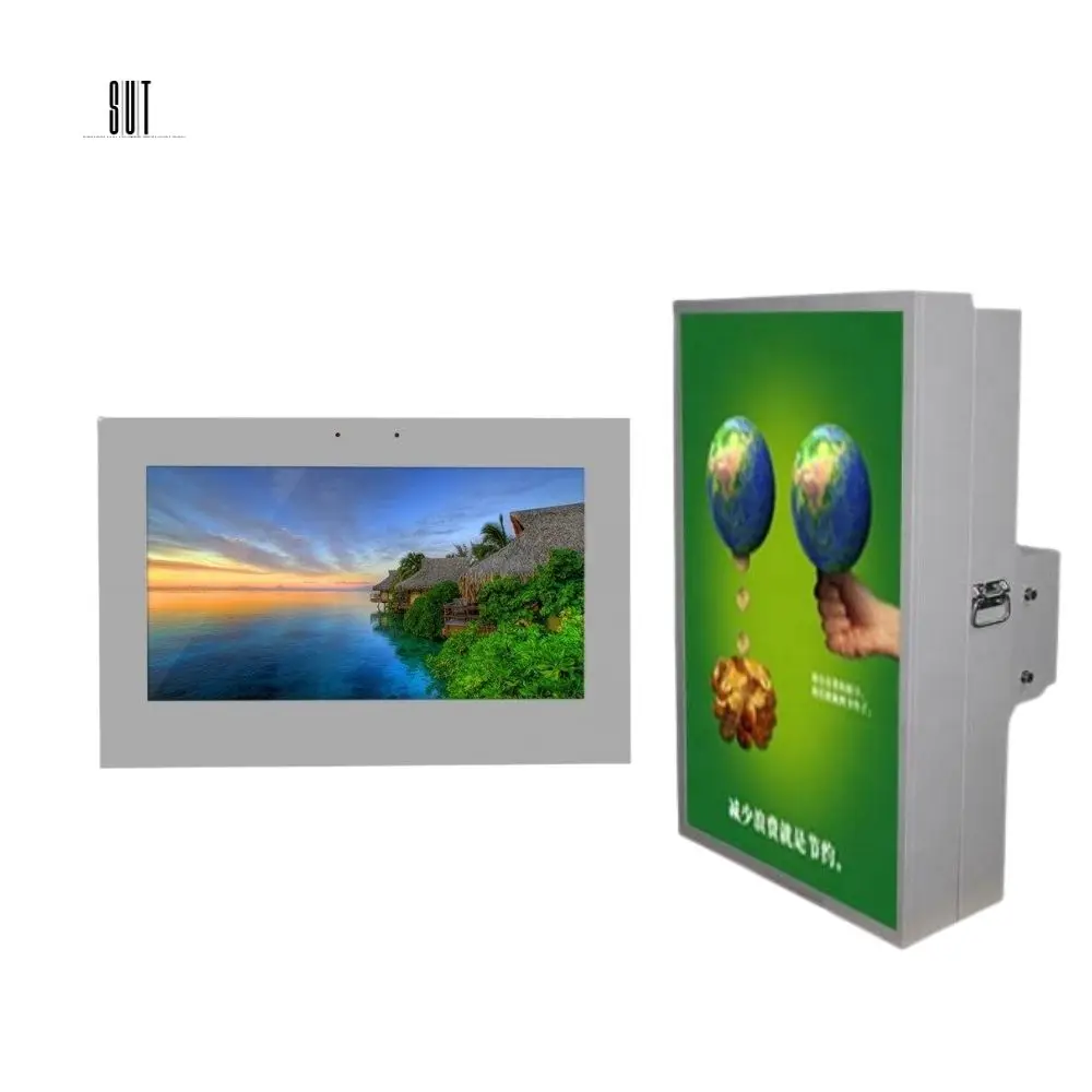 Outdoor TV Enclosure Waterproof Ad Screen Wall Mount LCD Advertising Screen Video Player