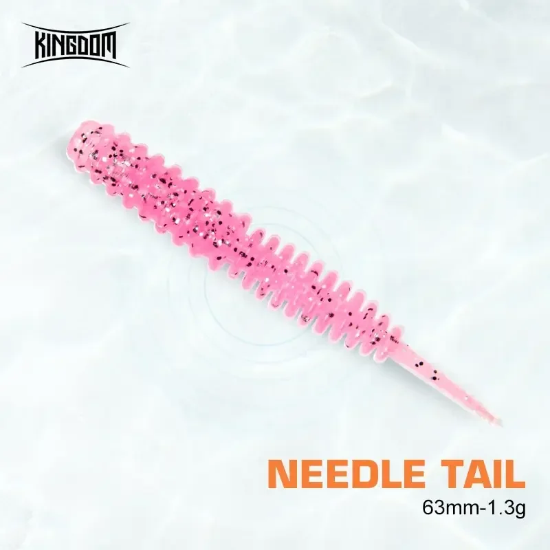 Kingdom Soft Baits Ned Rig Needle Tail Floating Action Fishing Lures 63mm 1.3g Artificial Silicon 20pcs/bag Earthworm Lure