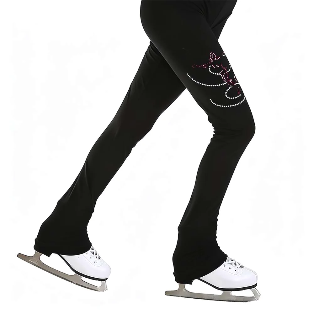 

Waterproof Training Pants for Female Skaters with Rhinestone Detailing Fitted Cut and For 25-65kg Weight Range