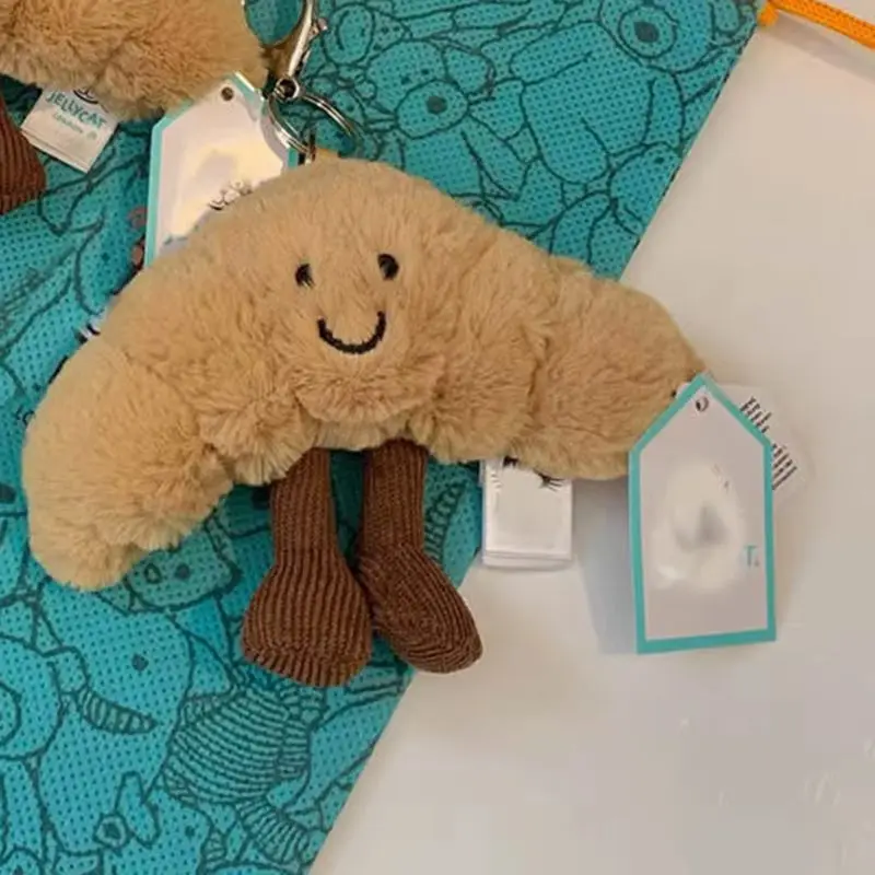 Jellycat Adorable Croissant Bag Charm Keychain Perfect Novelty Gift For Food Lovers Cute Accessory For Bags And Mobile Phones