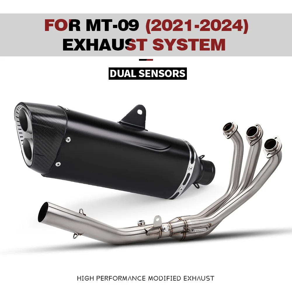

Suitable for MT09 MT-09 FZ09 DUAL SENSORS front pipe set Motorcycle Exhaust Pipe Full System Stainless Steel 2021 -2024