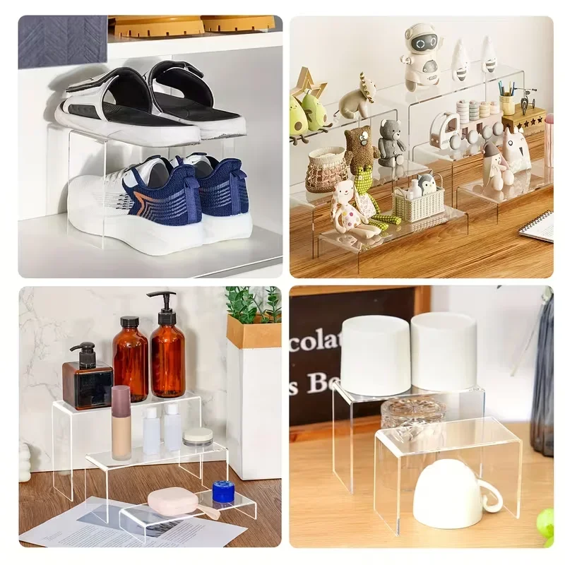 2026 Latest Models Clear Acrylic Riser Display Stand for Jewelry Figures Cupcake Candy Dessert Showcase Shelf - Store Display