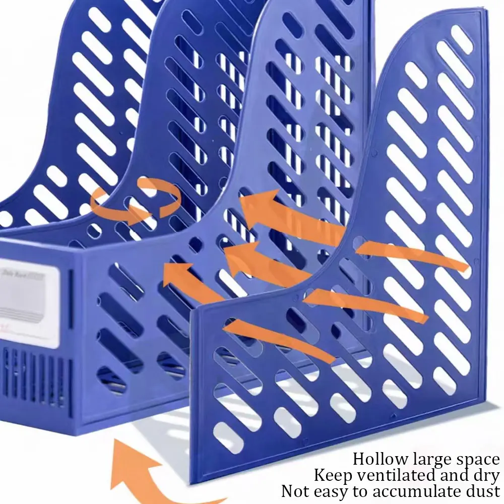 Large capacity 4-column desktop file box, file storage box, document rack multi-layer book stand